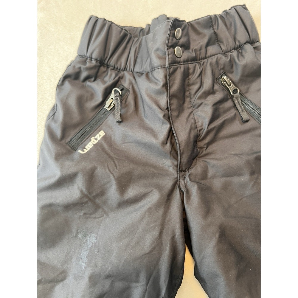 Wedze Youth Toddler Ski Snow Pants Adjustable Waist Size T4 Black Zip Pockets - Picture 2 of 5